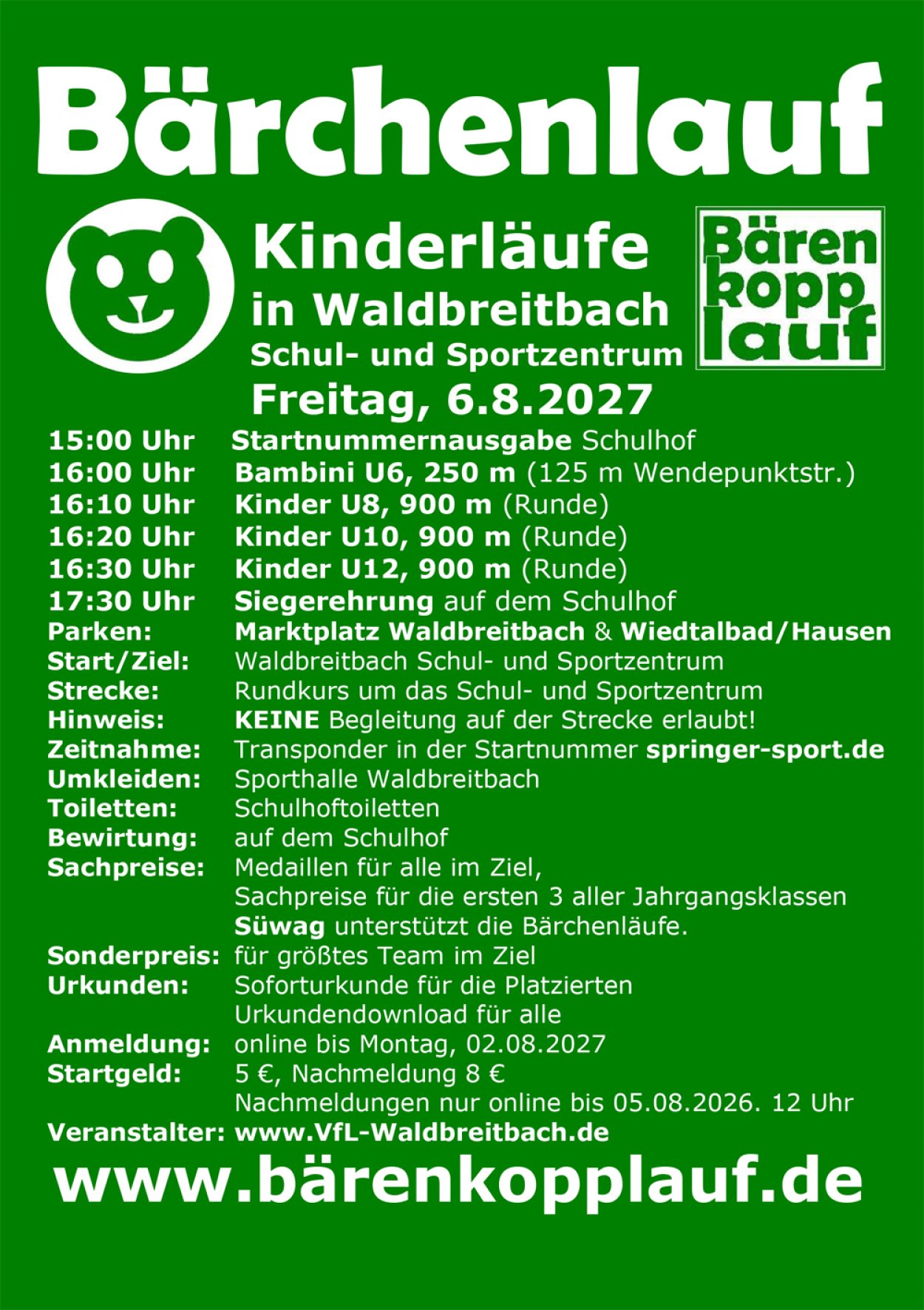Flyer Bärchenlauf 2027 R